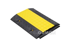 Kabelbrücke mit Abdeckung 270+271B, 800x600x60mm, Last 7t, Hammermuster, PVC, schwarz-gelb, 
